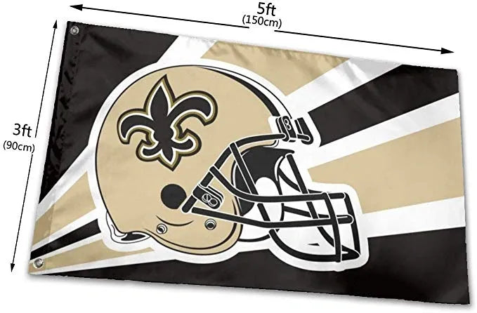 New Orleans Saints Black & Gold Helmet 3'x5' Banner & Flag