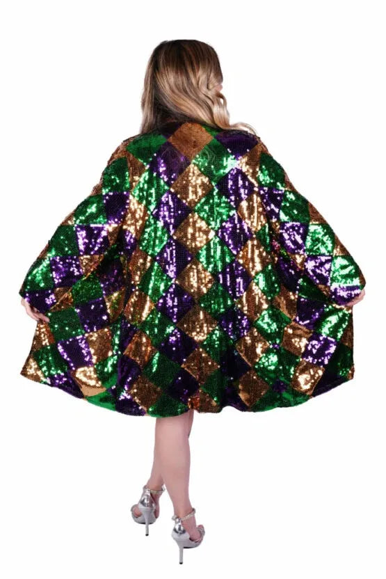 Mardi Gras Harlem Sequin Duster/Cape