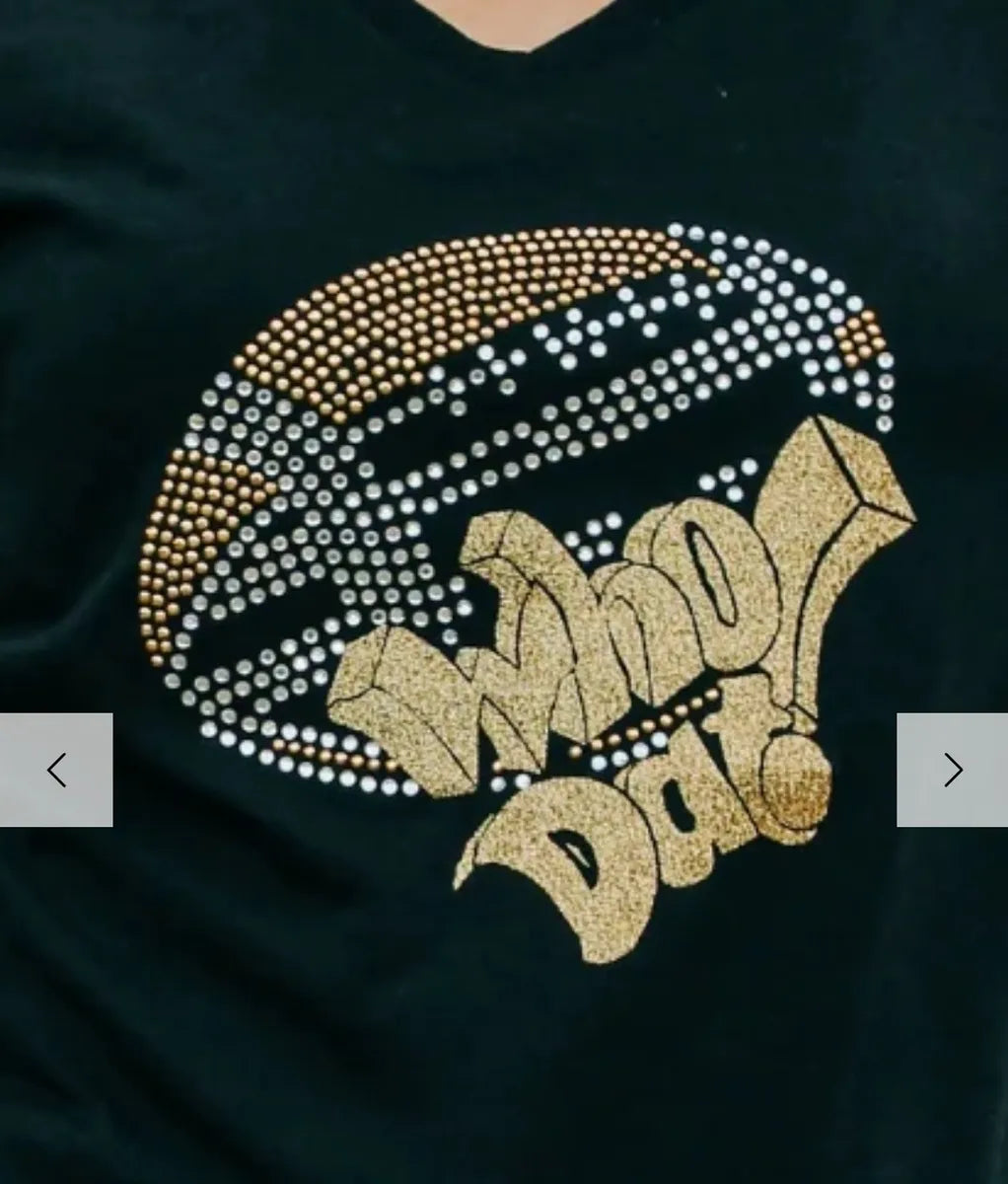 Women's "Who Dat" Gameday Rhinestone & Giltter T-Shirt