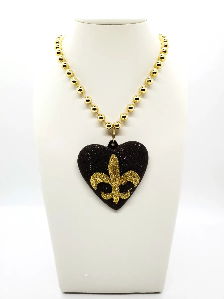 BLACK & GOLD GLITTER NECKLACE