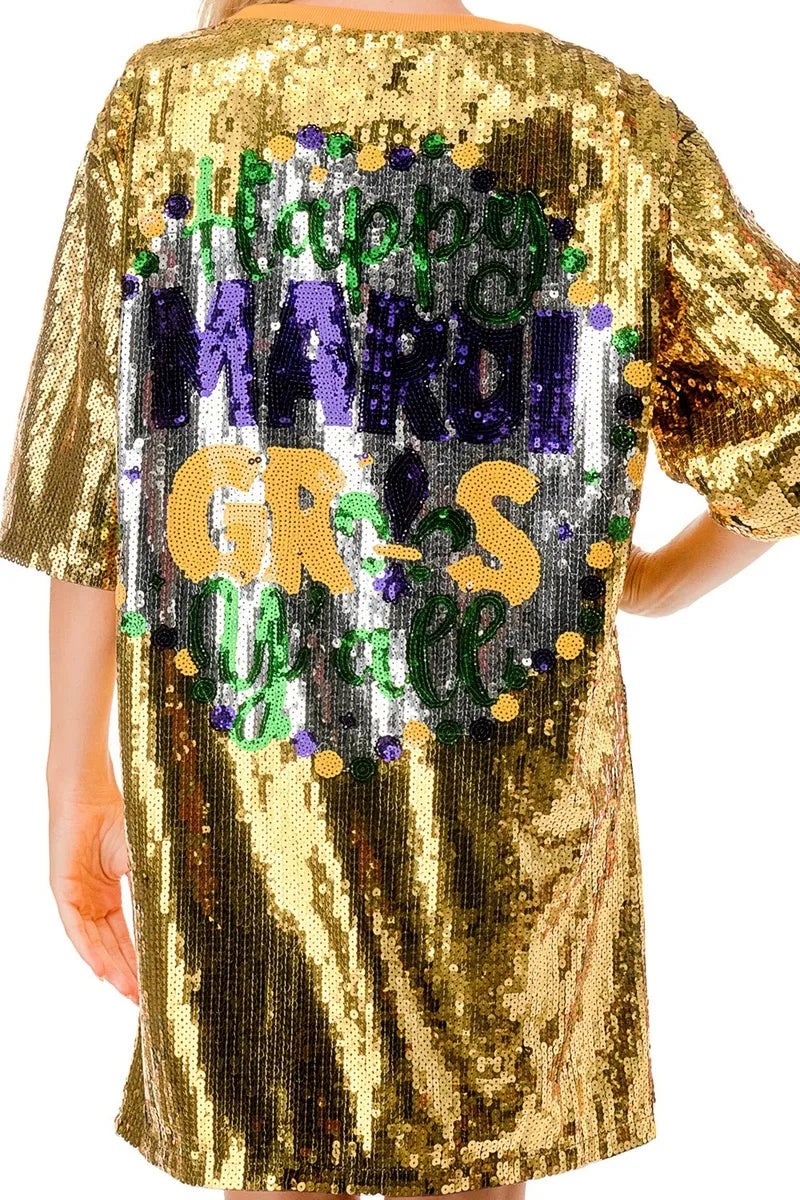 Mardi Gras "Golden Festival" Sequin Dress