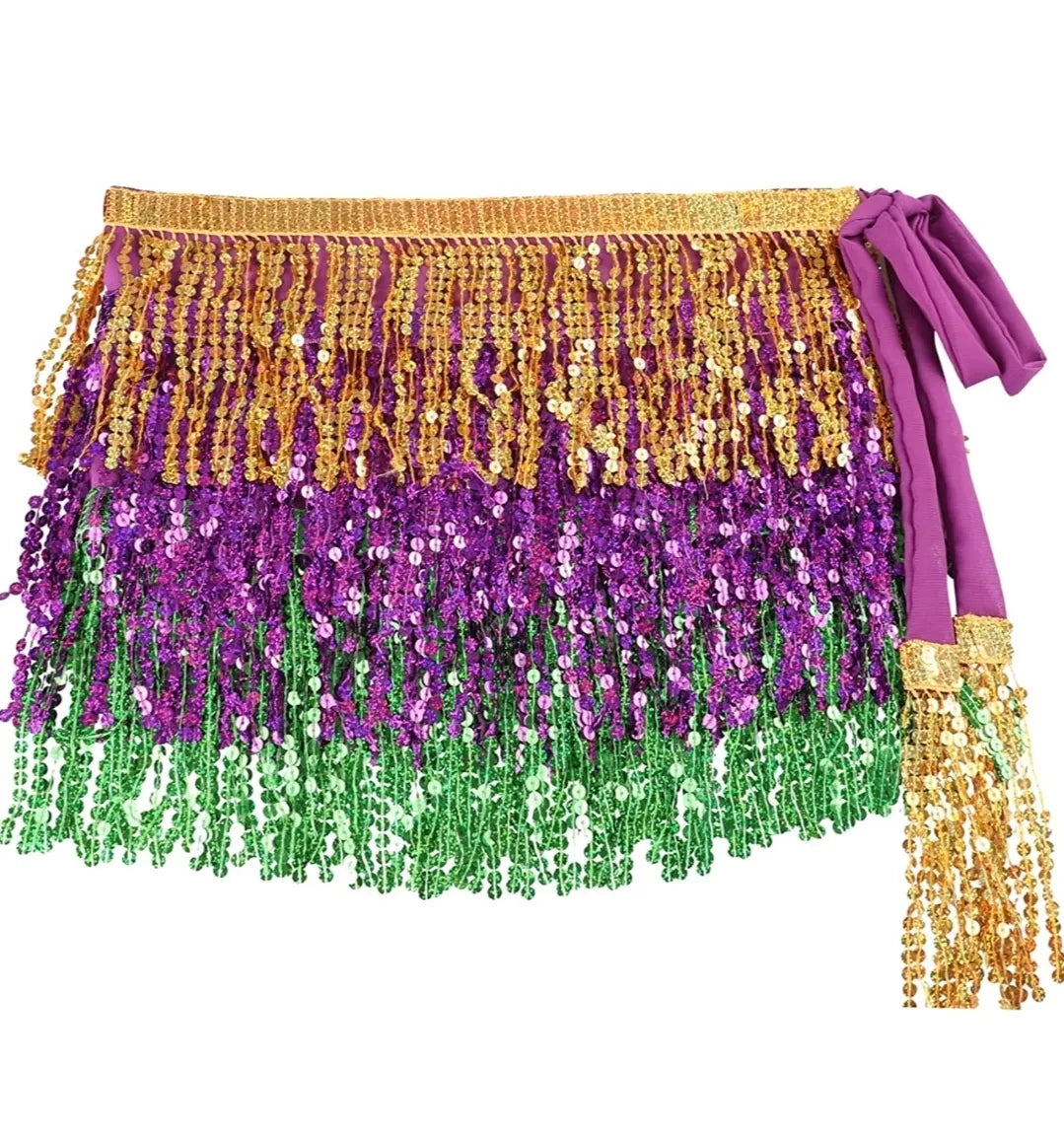 Women's Mardi Gras Tinsel Skirt