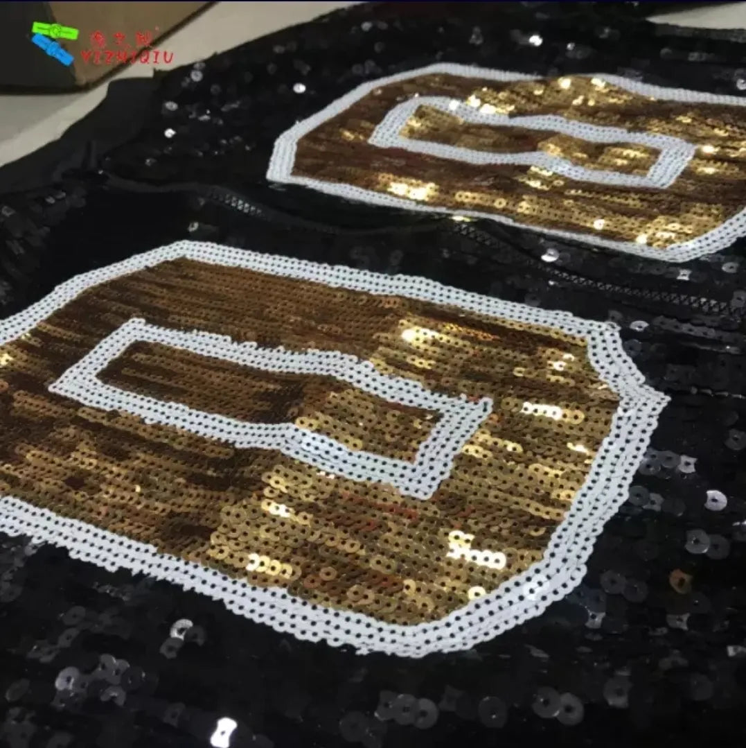 New Orleans Saints Women's Black & Gold Sequin Bomber Jacket