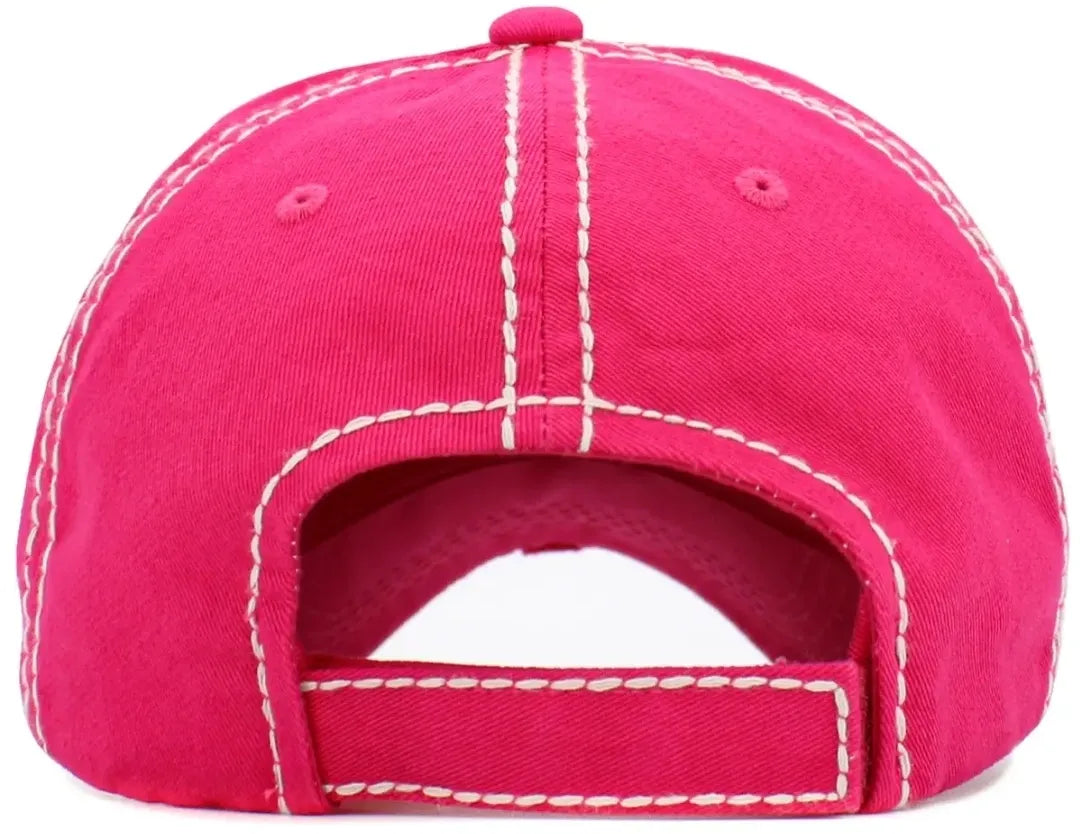 Hot Pink Mardi Gras Pre-Washed Baseball Cap