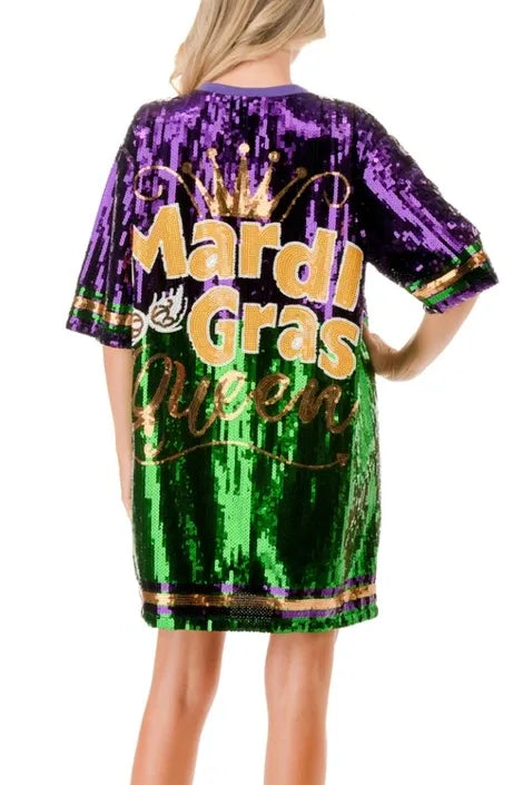 Women's Mardi Gras "Cool Lips" Sequin Dress