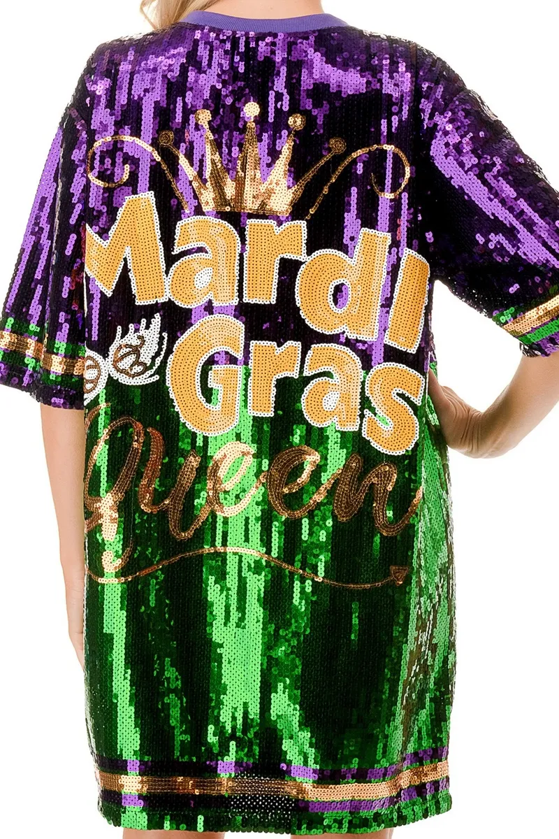 Women's Mardi Gras "Cool Lips" Sequin Dress