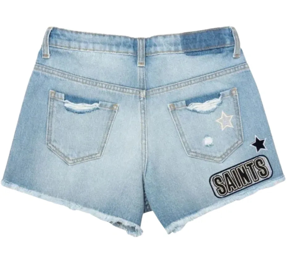 New Orleans Saints Women's Team Logo Denim Shorts