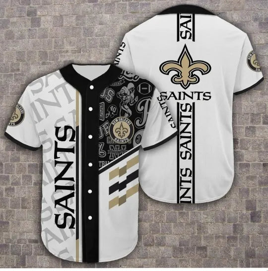 New orleans saints baseball style jersey on sale