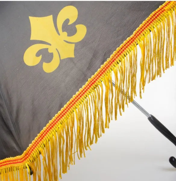 Black & Gold Fleur De Lis 25" 2nd Line Fridge Umbrella